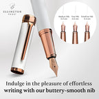 Ellington Pens Luxury Fountain Pen Set- Fountain Pens for Writing - Smooth Extra Fine Nib - Includes Refillable Ink Converter, 3 Ink Cartridges [Black & Blue], Gift Box - Elegant Calligraphy