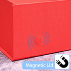 LIFELUM Christmas Gift Boxes 2 Pack 13.85 x 8.35 x 4.45 inch Large Gift Boxes with Magnetic Lids for Presents Red Gift Boxes Valentine's Gift Box Contains Card, Ribbon, Shredded Paper Filler