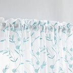Sheer Curtains White-Blue Embroidery 63 Inch Length Rod Pocket Voile Drapes for Living room, Bedroom, Window Treatments Semi Flower Pattern Curtain Panels for Yard, Farmhouse, Set of 2, 52"x 63".