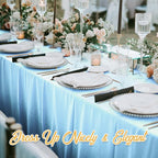 BRILLMAX 8 Pack Light Blue Tablecloths 70 x 120 Inch for 6ft or 8ft Rectangle Tables - Rectangular Bulk Linen Polyester Fabric Washable Cloth Cover for Wedding Reception Banquet Birthday Party