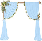 6 Panels Wedding Arch Drapery Baby Blue 28"x20Ft Wedding Arch Draping Fabric Chiffon Fabric Drape Sheer Backdrop Curtain for Weddings Party Swag Ceremony Birthday Arbor Drapery Reception Ceiling Décor
