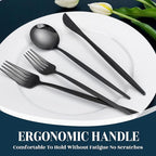 NOCCUR 40-Piece Stainless Steel Black Silverware Set for 8 - Black Utensils Set Include Knives Spoons and Forks for Home&Party