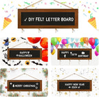 Hanging Photo Display Wall Decor, Picture Frames Collage Felt Letter Board with 270 Letters and 30 Clips, DIY Boho Dorm Room Decor for Wall, Mothers Day Party Birthday Gifts