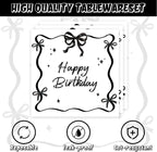 40pcs Black Bow Birthday Decorations Sophisticated Coquette Birthday Supplies,Black Bow Plates and Napkins,Suitable for 20 Guests