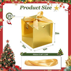 DOYIDE Small Gift Boxes, 20 Pack 5x5x5 Inch Gold Elegant Paper Boxes with Ribbons, Crafting, Christmas Gift Box Wedding Party Favor, Cupcake, Candy, Bridesmaids Proposal Box