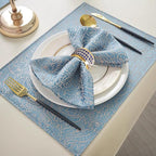Rhinestone Napkin Ring Gold Napkin Rings Stainless Steel Blue Crystal Napkin Holder Set of 12 for Dinner, Wedding, Party, Holiday, Banquet,Everyday Table Setting Home Decor