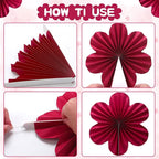 BestoFun 12 PCS Paper Flowers Fans Hot Pink Party Decorations Paper Flowers Decorations for Wall Girl Groovy Birthday Baby Shower Wedding Bachelorette Room Hanging Décor