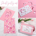 YGDZ Mini Pink Bows - 50 PCS, Satin Fabric Ribbons for Crafts, Tiny Bows for Wedding Party Favors, Gift Box Decorations
