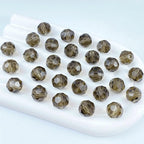 400 PCS 4mm Crystal Glass Beads Round Multiple Faceted Loose Spacer Glass Beads for DIY Handcrafte Bracelet Necklace Earring Jewelry Making(Grey)