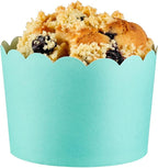 Panificio 10 Ounce Cupcake Wrappers, 200 Scalloped Baking Cups - Oven-Ready, Greaseproof, Turquoise Paper Cupcake Liners, Disposable, For Birthdays, Baby Showers, Or Weddings - Restaurantware