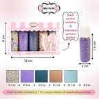 Confect Sprinkles Mix – Pack of 5 Assorted Cake & Cupcake Decorating Sprinkles – Bright Blue, Rose Gold & Gold Dragees, Baby Blue Jimmies, Purple Sparkling Sugar | Aquamarine Party Sprinkles– Vegan, Gluten-Free, Nut-Free, Soy-Free, Dairy-Free, Palm Oil...