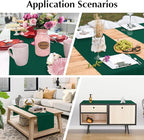 2 Pack Green Table Runner 12 x 60 Inch Solid Color Farmhouse Runners Coffee Table Dresser for Daily Party Home Decoration
