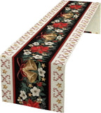 Christmas Table Runner, Xmas Holiday Seasonal Winter Table Cloth Kitchen Dining Table Decoration for Home Party Decor 13x36 Inch