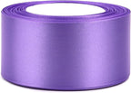 Light Purple Solid Satin Ribbon 2 Inch 25 Yards Solid Polyester Fabric Ribbon for Gift Wrapping Wedding Christmas Baby Shower Birthday Party Decoration Handmade Immortal Flower Craft