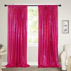 Poise3EHome Hot Pink Sequin Backdrop Curtain, 2 Panels Hot Pink Sequin Backdrop, 2FTx8FT Sequin Curtains for Party Wedding Sequence Backdrop