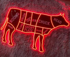 Cow Neon Sign, Butcher Shop Led Sign, Wall Decor, Cow Led Light, restaurant neon Sign Width Size:25inches