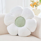 White Flower Pillow, 14.9" Cute Flower Shaped Floor Pillow, Aesthetic Floral Plush Daisy Decorative Throw Pillows for Bed Sofa Couch
