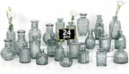 Mini Bud Vases As Wedding Centerpieces for Tables,Clear Bud Vases for Flowers,Small Flower Vases Suitable for Birthday Party,Anniversary,Wedding Reception,Baby Shower (Green, 24PCS)