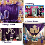 Eternal Beauty Sequin Backdrop Curtains, 2x8 Ft-2 Panels Purple Back Drop for Shimmer Photography Party Wedding Birthday Decor