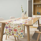 Floral Table Runner,Flowers Plant Print Spring Table Runner for Kitchen Dining Table Decoration for Home Party Decor 13x72 Inch