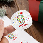 callie moment Personalized Christmas Stickers, Custom Name Waterproof Christmas Gift Tags for Gift Box Holiday Decorations, Stockings, Party Favors (Santa Hat Initial 2)