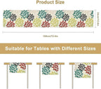 Abstract Red Dahlia Vintage Table Runner, Geometric Lines Mid Century Vintage Modern Colorful Table Runner for Party Kitchen Dining Living Room Laundry Room Decor, 13x90 Inch