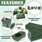 6 Pcs Floral Foam, Wet and Dry Floral Foam Blocks Flower Arrangement Kit for Fresh or Silk Artificial Flowers (Green, 6" L x 3" W x 2.5" H)