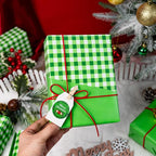 Burymento Green Checkerboard Wrapping Paper, Gift Wrap for Birthday, Valentines, Mothers day, Graduation, Wedding, Fathers day, Baby Shower, Christmas (17in x 32.8ft)
