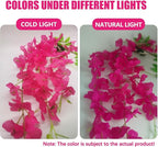 5 Pack Fuchsia Wisteria Hanging Flowers, 3.44 Ft Fake Hanging Flowers, Artificial Wisteria Garland Vines for Wedding Room Backdrop Outdoor Patio Garden Decoration