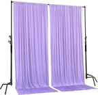 AK TRADING CO. 10 feet x 10 feet Polyester Backdrop Drapes Curtains Panels with Rod Pockets - Wedding Ceremony Party Home Window Decorations - Lavender