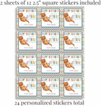 Custom & Personalized Adorable Otter Otterly Amazing Happy Birthday Gift Tag Sticker Labels, 24 2.5" Square Stickers by Amanda Creation