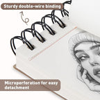 Umriox 9" x 12" Sketch Book, 2-Pack Sketch Pad (100 Sheets Each), Top Spiral Bound Sketchbook, Acid-Free Drawing Paper, Art Drawing Pad for Artists, Students and Designers