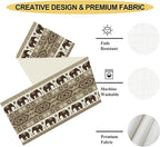 Ethnic Table Runner, Rustic Farmhouse Boho Indian Bohemian Elephant Aztec Tribal Print Beige Table Center Decor for Home Kitchen Dining Patio Holiday Party Indoor Table Decorations, 13"x36" Inch