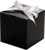 UnicoPak 50 Pack 4x4x4 Black Gift Boxes, Elegant Small Gift Boxes with Lids for Birthday Party Wedding Holiday Christmas, Gift Box for Ornaments Treats Candle Mug Crafting