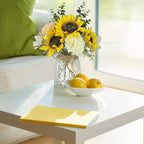 Artificial Sunflower Bouquets - Silk Fake Flowers with Vase, Centerpieces for Dining Room and Coffee Table Decor