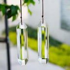 HDCRYSTALGIFTS Set 2 Crystal Suncatchers, 120mm Large Prism Sun Catchers Windows Hanging Ornaments Rainbow Maker Pendant Indoor Outdoor Garden Decor,Clear