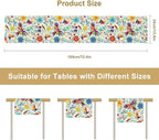 Mexican Table Runner,Boho Colorful Nature Inspired Flowers and Birds Table Cloth Kitchen Dining Table Home Party Decoration 13x72 Inch