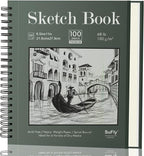 Sketch Book 8.5 x 11, Sketch Pad, Pack of 1 (68lb/100gsm), 100 Sheets Spiral Sketchbook, Acid Free Drawing Paper, Sketch Pads for Drawing for Adults, Art Paper for Drawing and Painting for Kids.