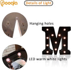 Decorative LED Illuminated Letter Marquee Sign - Alphabet Marquee Letters with Lights For Wedding Birthday Party Christmas Night Light Lamp Home Bar Decoration M, Black
