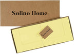 Solino Home Yellow Table Runner 36 Inches - Cotton Linen Hemstitch Coffee Table Runner 14 x 36 Inch Ideal for Dresser Tables