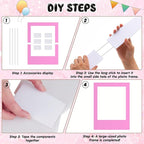 32 x 24 Inch Large Blank DIY Photo Booth Props Picture Frame Party Frame DIY Photo Booth Props Selfie for Birthday, Graduation, Christmas Holiday Party(Pink,Vertical)