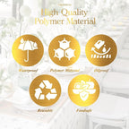 Polymer Material Reusable Napkin Band, Glue-Free Tear-Proof Water Resistant Oil-Proof Napkin Bands Set of 100(Front Brushed Gold Color and Back Silver), 6 Adjustable Sizes Napkin Rings
