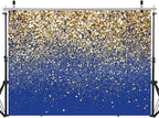 SJOLOON Blue Glitter Backdrop Royal Photo Backdrop for Birthday Party Decoration Graduation Studio Props 12558 (15x10FT)