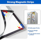 2Packs Magnetic Sign Holder 8.5 x 11 Self Adhesive Display Frames with Strong Magnetic Frame and Clear PVC for Office Store Home Door Window Refrige Magnetic Paper Holder, Silver
