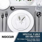 NOCCUR 40-Piece Stainless Steel Black Silverware Set for 8 - Black Utensils Set Include Knives Spoons and Forks for Home&Party
