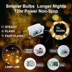 Aogist 12 Pack Fairy Lights 3 Modes 7ft 20 LED Waterproof,Battery Operated Silver Wire Firefly Starry Moon Mini String Lights for Mason Jars Christmas DIY Crafts Party Bedroom,Cool White&Warm White