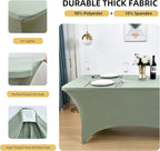 122 6-Pack 6ft Spandex Table Covers for Rectangle Standard Folding Tables - Wrinkle Resistant Stretch Tablecloths - Ultimate Fitted Table Protector for Parties, Banquet, and Wedding