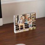 3.5x5 Acrylic Picture Frame 1 Pack, Clear Freestanding Double Sided Frameless Magnetic Photo Frames, Desktop Display Decor Gift