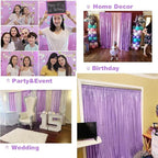 Eternal Beauty Lavender Sequin Backdrop, 20x10 Ft Glitter Background Curtains for Shimmer Photography Party Wedding Birthday Back Drop Decor