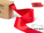 Red Satin Ribbon 2.5 Inch Double-Faced Ribbons 25 Yards for Christmas Gift Wrapping Flower Bouquet Wedding Paper Bows Invitations Crafts